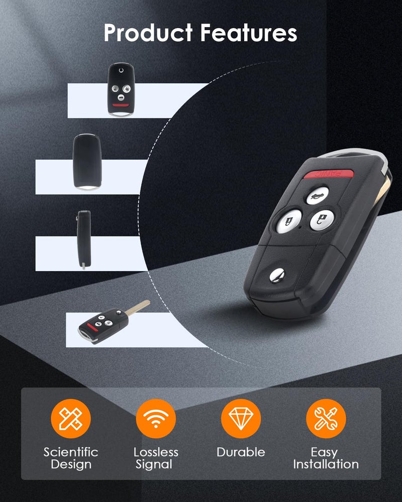 OCPTY Replacement 1Pcs Flip Key Fob for Acura for MDX for Acura for RDX 2007-2013 N5F0602A1A - Image 4